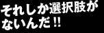 それしか選択肢がないんだ!!