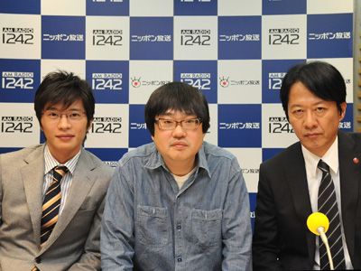 米沢こと六角精児が50歳にしてオールナイトニッポンでパーソナリティー　田中圭、六角精児、川原和久（左から）