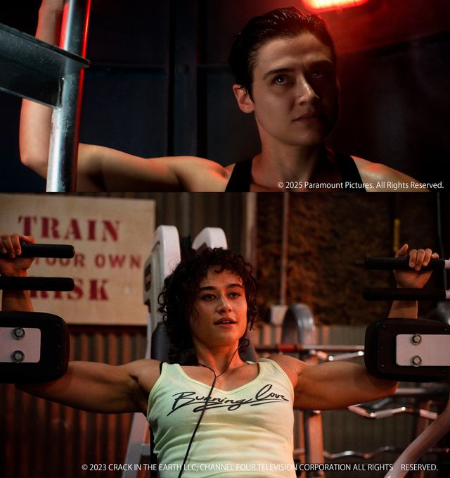 『ミッション：インポッシブル／ファイナル・レコニング』（上）でもムキムキだったケイティ・オブライアン　『愛はステロイド』（下）