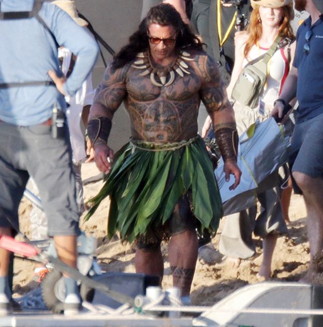 ハワイで実写版『モアナと伝説の海』を撮影中のドウェイン・ジョンソン