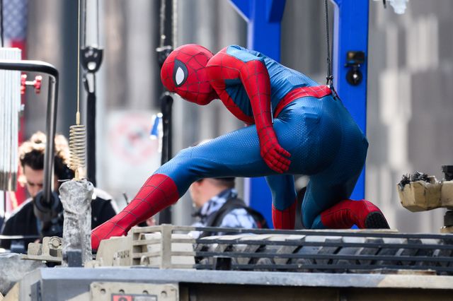 『スパイダーマン：ブランド・ニュー・デイ』撮影現場でのスパイダーマン