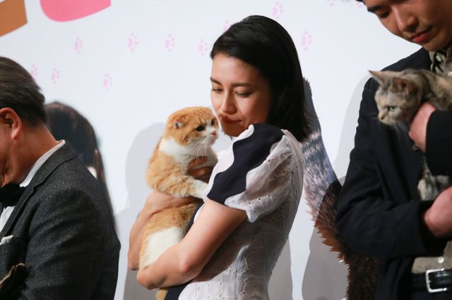 柴咲コウ、笑顔で猫を抱っこ！映画『ねことじいちゃん』初日舞台あいさつ（7枚目）