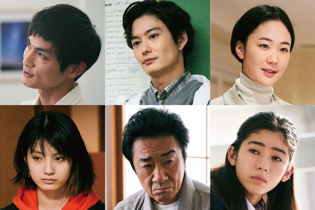 上段左から高良健吾、岡田将生、黒木華、下段左から蒔田彩珠、大友康平、新音