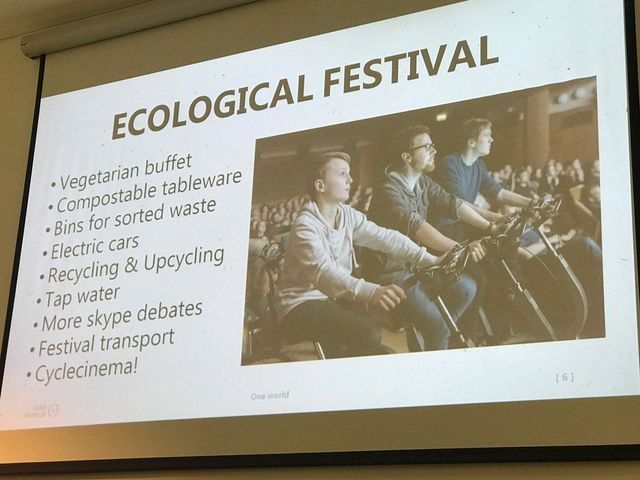 自転車発電上映会