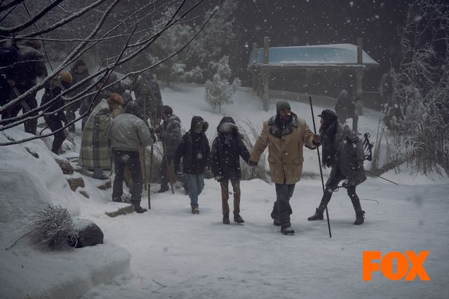 吹雪の中