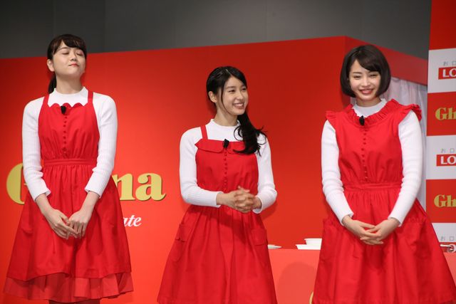 広瀬すず、土屋太鳳、松井愛莉がお菓子づくり！ロッテ「初チョコ女子とつくる　手作りガーナバレンタイン教室」イベント ギャラリー（7枚目）