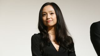 永作博美、黒い衣装で登壇「連続ドラマW 沈黙法廷」完成披露試写会