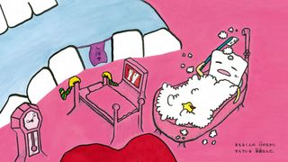 鳥居みゆきが描いた絵本「やねの上の乳歯ちゃん」