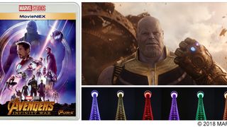 『アベンジャーズ／インフィニティ・ウォー』MovieNEX発売決定記念！横浜マリンタワーがインフィニティ・ストーン色に染まる！