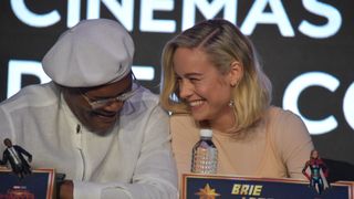 ブリー・ラーソン&サミュエル・L・ジャクソン仲良すぎ！『キャプテン・マーベル』記者会見