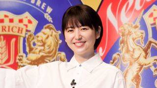長澤まさみの笑顔!「アサヒ ザ・リッチ リニューアル新CM発表会」