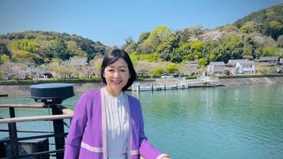 「光る君へ」道綱の母役・財前直見、石山寺訪問の様子