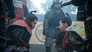髭ルックの信長（小栗旬）が家康（松下洸平）に凄む…「豊臣兄弟！」第15回場面写真