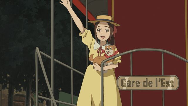 フジコは、黄色のワンピースにカンカン帽のスタイル