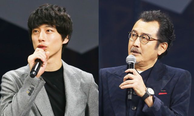 坂口健太郎と吉田鋼太郎のさわやか笑顔！『劇場版ファイナルファンタジーXIV光のお父さん』制作発表会：フォトギャラリー