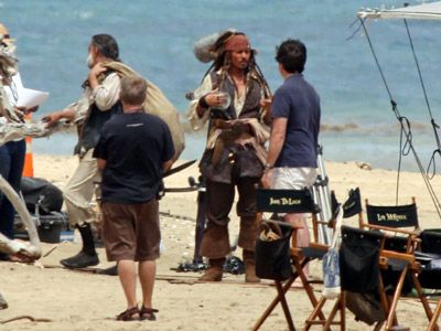『パイレーツ・オブ・ザ・カリビアン: オン・ストレンジャー・タイヅ / Pirates of the Caribbean: On Stranger Tides』（原題）の撮影現場