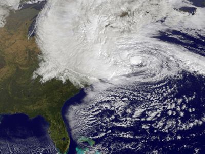 アメリカ東海岸で猛威を振るった大型ハリケーンのサンディ