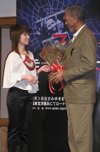 『スパイダー』モーガンフリーマン来日記者会見（真中瞳）（3枚目）
