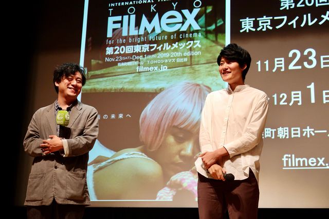 共に釜山国際映画祭参加後、会見に挑んだ（写真左から）中川龍太郎監督と広瀬奈々子監督。
