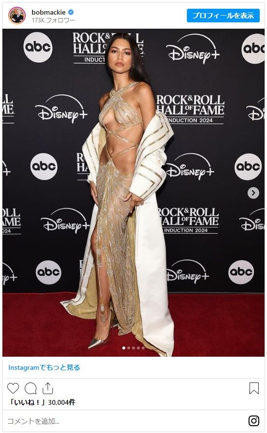 ボブ・マッキーのドレスをまとったゼンデイヤ：フォトギャラリー