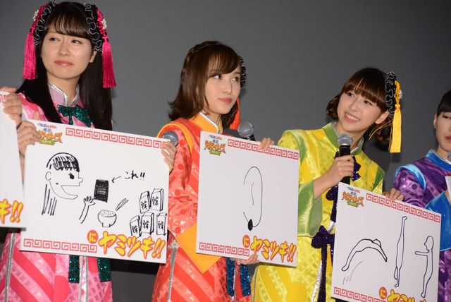 ももクロがハマっているもの！イラストで表現『映画クレヨンしんちゃん　爆盛！カンフーボーイズ　～拉麺大乱～』公開記念舞台あいさつ（15枚目）