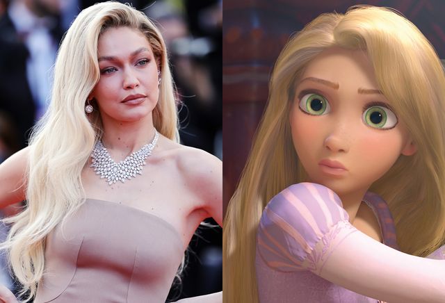 ジジ・ハディッドとアニメーション映画『塔の上のラプンツェル』のラプンツェル