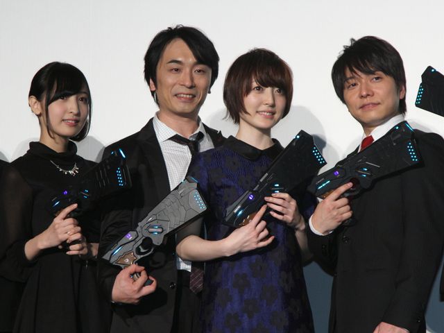 狡噛さんが劇場版で復帰！（左から）佐倉綾音、関智一、花澤香菜、野島健児