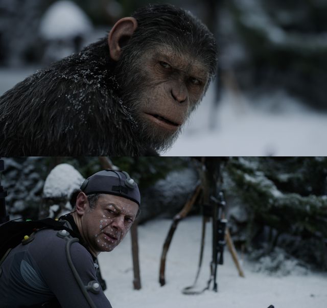 ダン・レモンが生み出した猿シーザー（上）とシーザーを演じるアンディ・サーキス（下）　VFXの進化をあらためて教えてくれたのがこのシリーズだった
