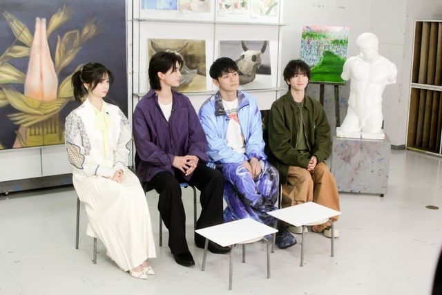 実写映画『ブルーピリオド』眞栄田郷敦×高橋文哉×板垣李光人×桜田ひよりライブ配信の様子（5枚目）