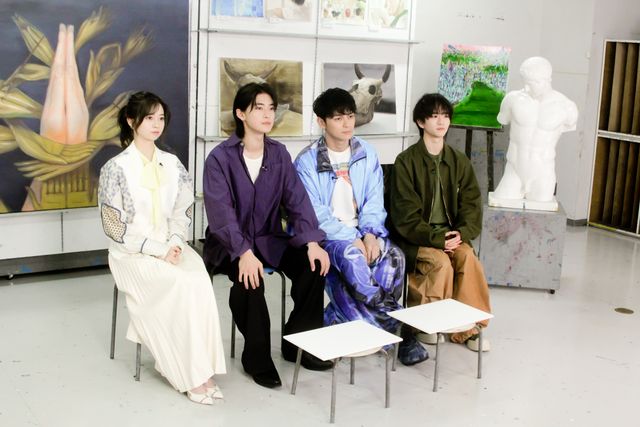 実写映画『ブルーピリオド』眞栄田郷敦×高橋文哉×板垣李光人×桜田ひよりライブ配信の様子（15枚目）