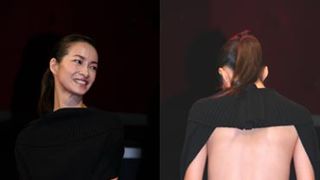 りょう、背中全開のセクシー大胆ドレスで松尾スズキの視線をくぎ付け！