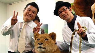 アンタッチャブルの山崎、本物のライオンにビビりながらも宣伝忘れず!