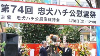 渋谷を見守るハチ公像に敬意を表し、74回目の慰霊祭開催！