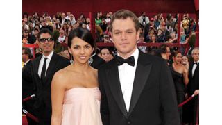 映画『インビクタス』のマット・デイモンと、モーガン・フリーマンがレッドカーペットに登場