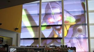 エヴァンゲリオン、今度はタワレコ新宿店に襲来!巨大な初号機タペストリーがド迫力!
