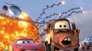 世界デビューのPerfume×『カーズ2』!マックィーン、メーターが「ポリリズム」に大はしゃぎ!?