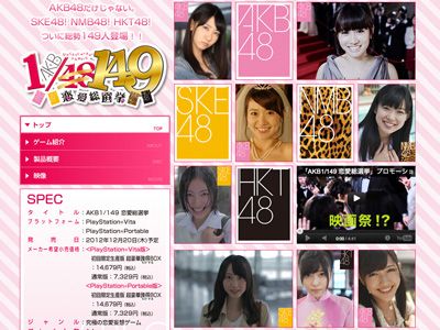 AKB48ゲームがタイトル変更！「1/153」から「1/149」に…あれ、メンバーが減った？