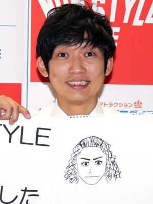 ノンスタ石田 新妻は 亀梨似 オノロケ会見で似顔絵を披露 シネマトゥデイ