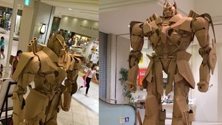 段ボールのトランスフォーマーがクオリティー高すぎ！段ボール約60枚で高さ3メートルのオプティマス
