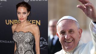 ローマ法王、アンジーと面会 日本軍捕虜となった米兵描く新作『アンブロークン』を鑑賞