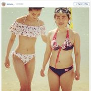 キンタロー。&芹那の水着ツーショット!スタイルの差に反響の声