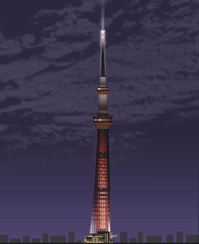 東京スカイツリーが赤い十字型ライトセーバーに！内部には634体のストームトルーパー