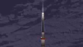 東京スカイツリーが赤い十字型ライトセーバーに!内部には634体のストームトルーパー