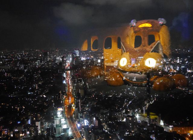 世界初の夜景！ネコバスが東京の夜空を飛んだ！