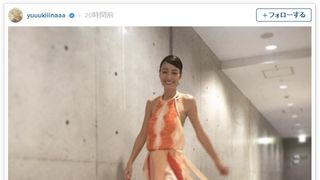 極細・木下優樹菜のドレスが「イカ」「えんぴつ」みたいと話題