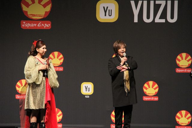 生中継もされた JAPAN EXPO の様子 緒方恵美