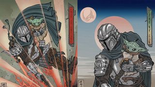 スター・ウォーズ実写ドラマ「マンダロリアン」浮世絵ビジュアル公開!マンドー俳優も感激