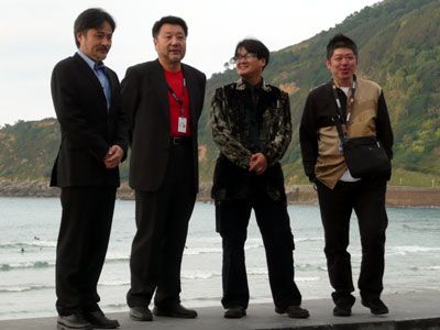 写真左から、黒沢清監督、原田眞人監督、林海象監督、望月六郎監督
