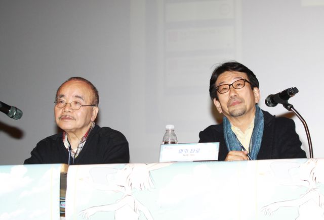 第20回プチョン国際アニメーション映画祭で故・今敏監督について語った丸山正雄氏、真木太郎氏