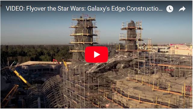 Disney Parks You Tube チャンネル「VIDEO: Flyover the Star Wars: Galaxy's Edge Construction Site」のスクリーンショット